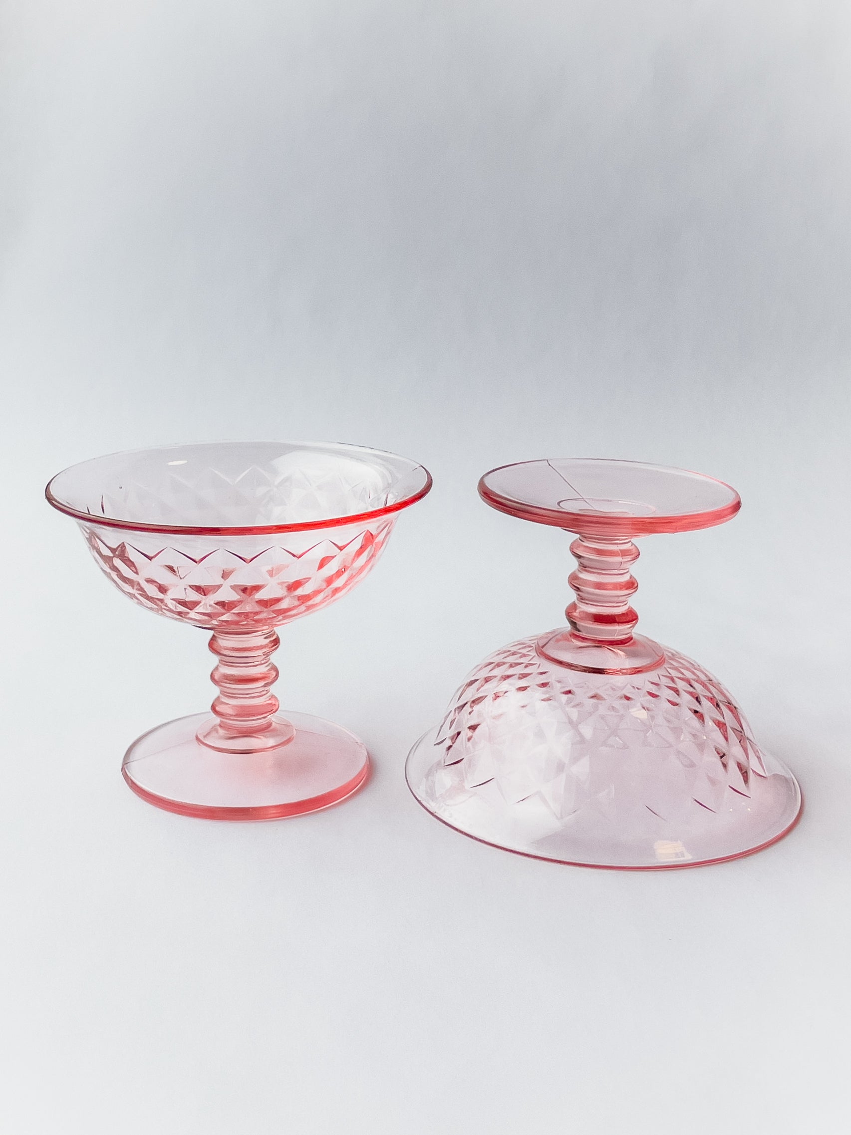 Pink Vintage Dessert Glassware