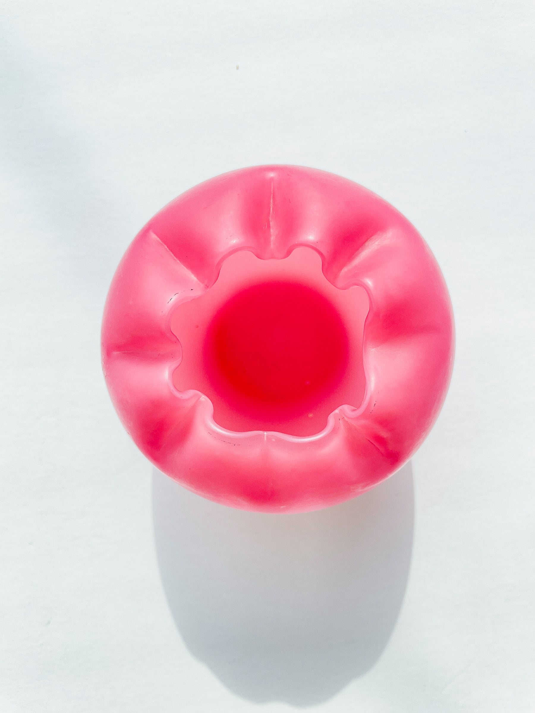 Pink Scalloped Edge Glass Bowl